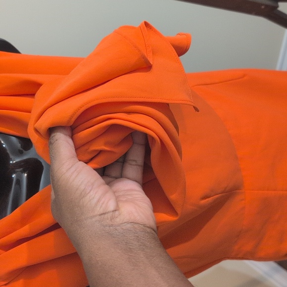 Lanvin | Vibrant Orange Sleeveless Silk Dress - Picture 7 of 14